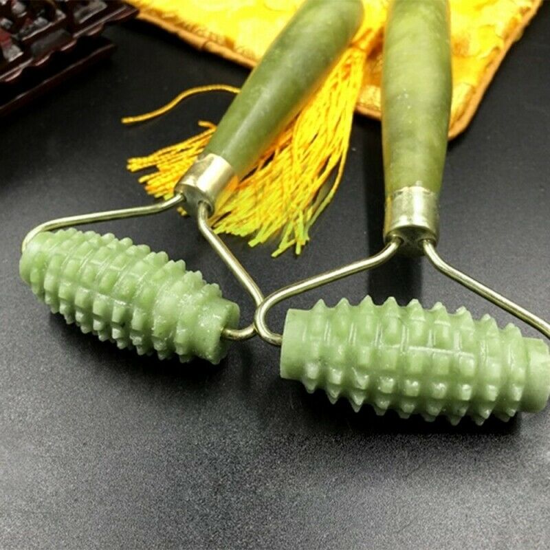 Ancient Face Body SPA Massage Roll Facial Massager Jade Beauty Stone Anti TGG