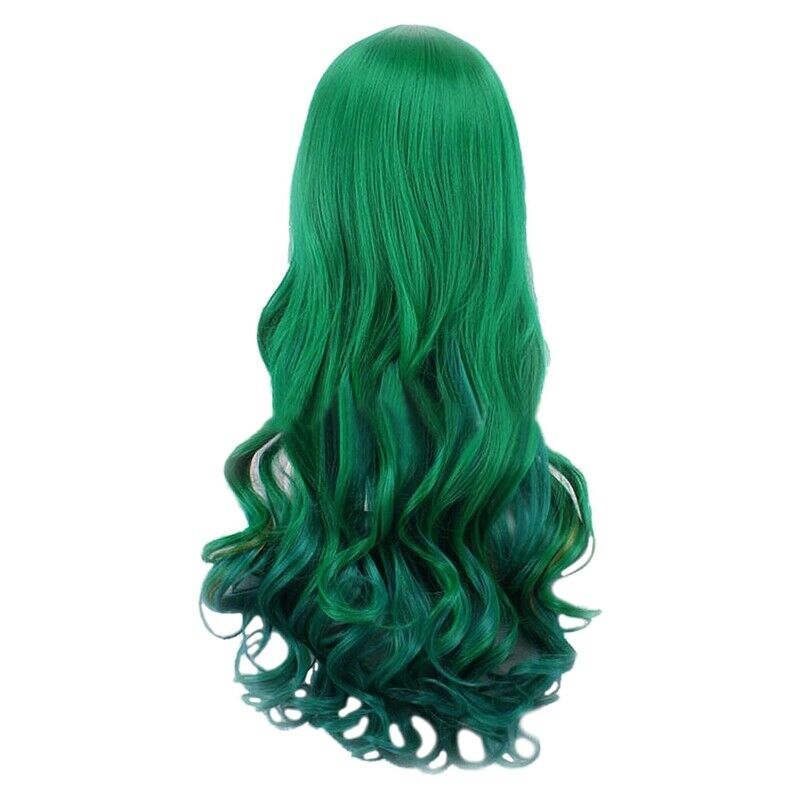Dark green lady wig dark green long curly wig Long Hair 68CM wig for Women  C1S9
