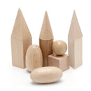 10Pcs Wooden Geometric Solids Shape Learning Resources Cognitive Toys With Bag