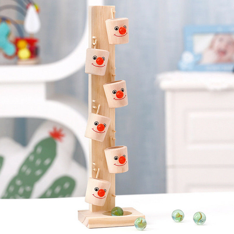 Kids Educational Wooden Toys Clown Marble Table Baby Ball Games Interactive
