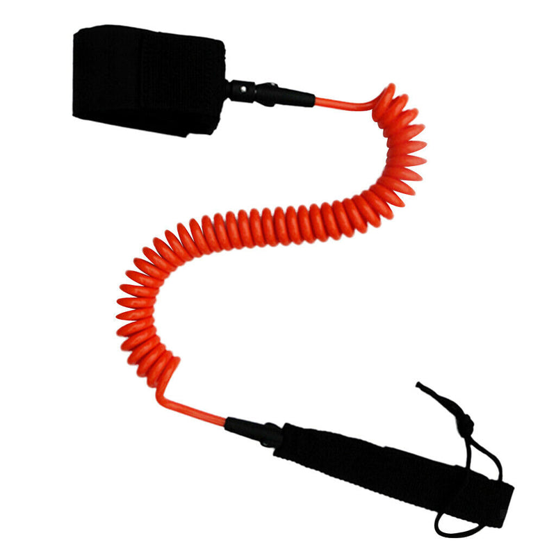 Surfing Sports Orange Coiled SUP Surfboard Leash with Ankle Strap 8ft or 2.44m