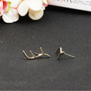 Fashion Rhinestone Flowers Stud Earrings Women Ear Jewelry Gift (Antlers A