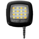3.5mm Smart Selfie 16 LED Camera Flash Fill Light For Mobile Phone Black