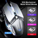S30 Gaming Mouse Wired w/4 Color LED Backlight Mechanical Computer Mice for PC