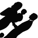 Wedding Anniversary Family Cake Topper Bride Groom couple with 2 kids (Blac V1C7