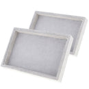 2xGrey Luxury Velvet Necklace Earring Bracelet Tray Storage Case Organizer