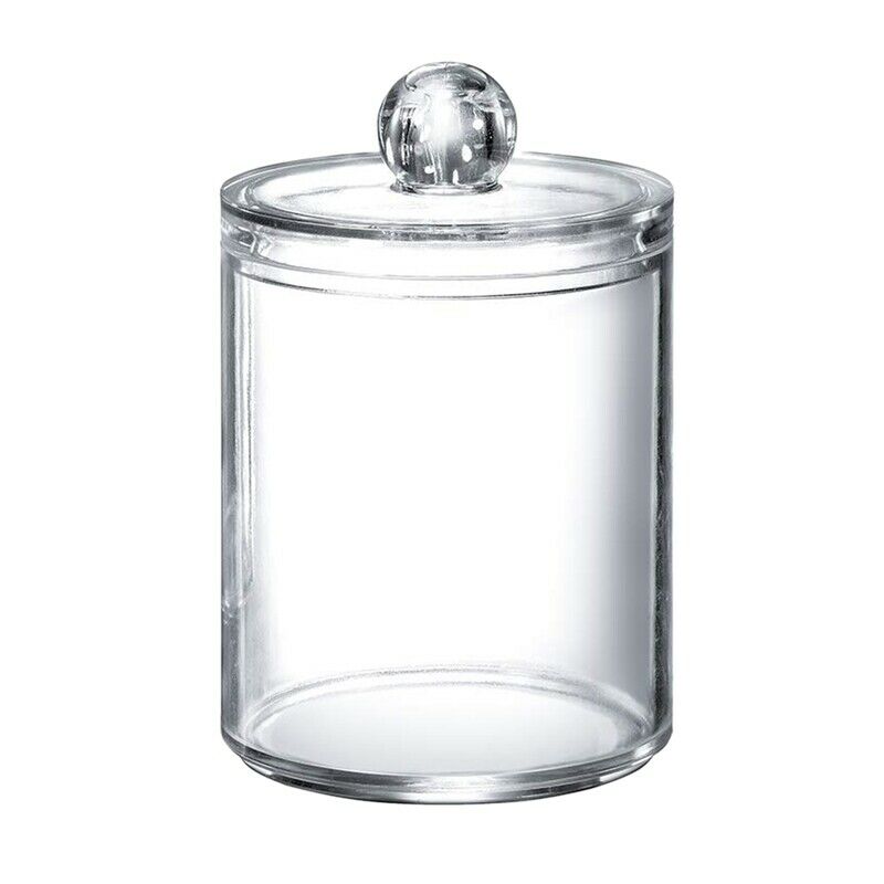 Dispenser Apothecary Jars Bathroom Holder Storage Canister Clear Plastic Ac U9O1