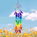 Rainbow Boho Feather Dream Catcher Magic Wall Hanging Decor Home Ornament