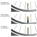 15x Bike Bicycle Tire Ball Air Pump SV AV DV Valve Copper Plastic Adaptor Set