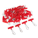 100pcs Durable Fishing Sinker Slides Hooked Snap Swivels Line Connectors Red