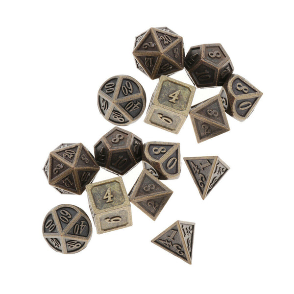 2Sets Polyhedral Metal Dice for Dragon Scale Dungeons&Dragons Pathfinder