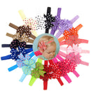 Elastic Baby Girls Dot Printed Bowknot Headband Hair Accessories(20Pcs)