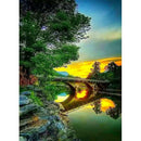 5D DIY Full Drill Diamond Painting Sunset Bridge Cross Stitch Embroidery