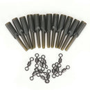 24PCS Carp Fishing Run Rig Rubber Sleeve+Swivels Lead Stopper Covert Safe Sys FT