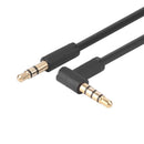 4.5FT 3.5mm Audio Cable Right Angle Car Aux Cord with Mic for Headphones