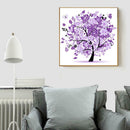 5D DIY Diamond Painting Happiness Tree Cross Stitch Embroidery (Purple)