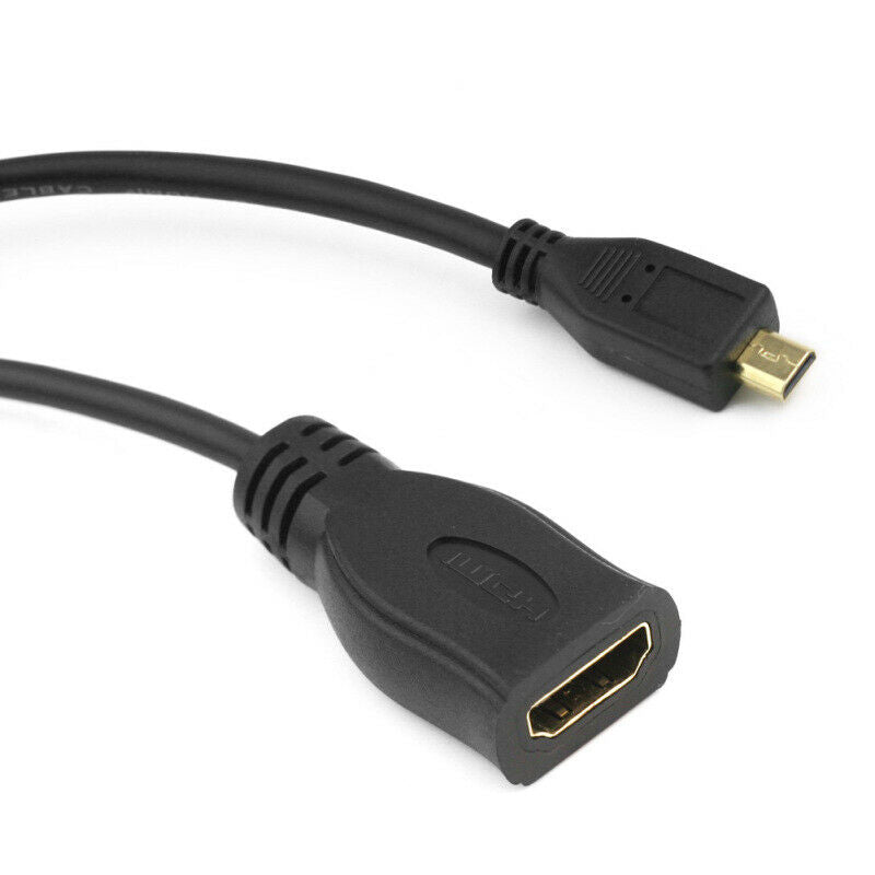 Micro HDMI D Male plug to HDMI Female jack Adapter Convertor Short Cable GUU