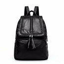 Fashion PU Leather Women Backpack Weave Tassel Travel School Shoulder Bags