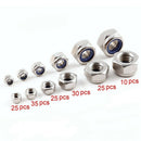 150 x self-locking hexagon nut 6 sizes M4 M5 M6 M8 M10 M12 assortment