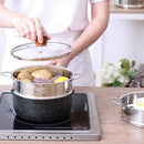 2pcs VEGETABLE STEAMER KITCHEN FOOD SAUCEPAN STRAINER COOKER BASKET 16/18cm