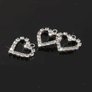 20pcs Rhinestone Crystal Heart Pendent For Jewelry DIY Craft