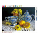 DIY 5D Diamond Embroidery Painting Tea Time Rhinestone Cross Stitch Decor