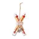 Wood Sled Christmas Tree Pendant Window Hanging Ornament Xmas Decor (White) A