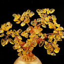 Yellow Feng Shui Crystal Money Tree Office Home Decor Bring Luck / Wealth