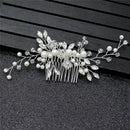 Crystal Pearls Women Hair Jewelry Wedding Hair Comb Bridal Headpieces B Gw