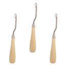 3x Crochet Hook Latch Lock Micro Hair Bearded Needle Rug Making Wood Handle