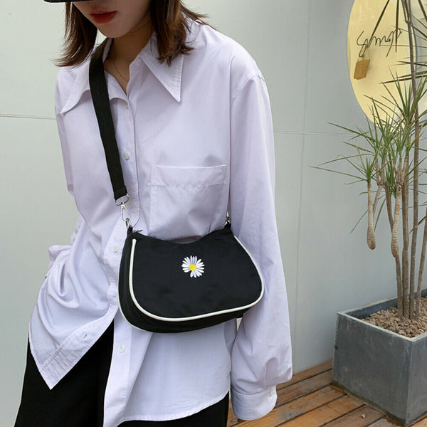 Daisy Underarm Shoulder Bag Multi-function Women Messenger Handbag (Black)