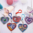 5pcs DIY Special Shaped Love Heart  Full Drill Diamond Painting Keychain P JXX