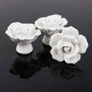 8 x handle button White Rose decoration door drawer furniture C2X1