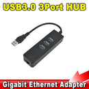 High Speed 3 Ports Usb 3.0 Hub 10/100/1000 Mbps To Rj45 Gigabit Ethernet La