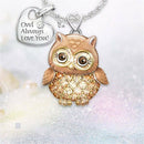 Owl Love You Crystal Trendy Women Hanging Necklace Owl Pandent Valentine's Gift