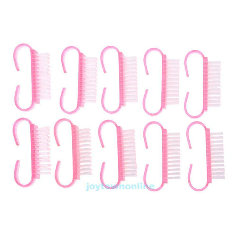 10PCS Hand Nail Cleaning Brush Plastic Handle Pedicure Manicure Scrubbing Tools