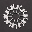100pcs RG59 Coax Cat5 Cat6 Cable Wire Clips Nail Clamps Straps Tacks White 6mmBX
