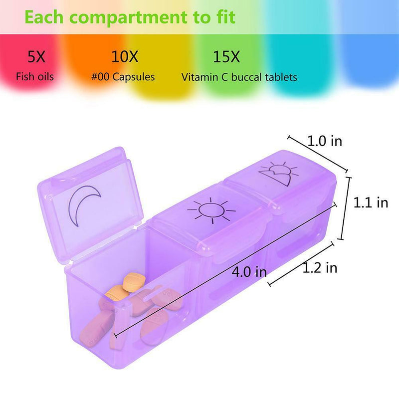 7 Days Weekly Pill Organizer Plastic Tablet Dispenser Medicine Container A