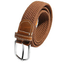 Unisex Men Women Stretch Braided Elastic Leather Buckle Belt Waistband brow