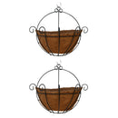 Pack of 2 Hanging Wall Planter Iron Wall-Mounted planter Beautiful Pot Flower