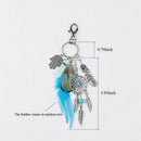Boho Feather Gypsy Dream catcher Keychain For Women Keyring Keyholder