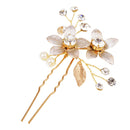 Crystal Pearls Floral Vine Hair Pin Clip Wedding Bride Girls Prom Accessory