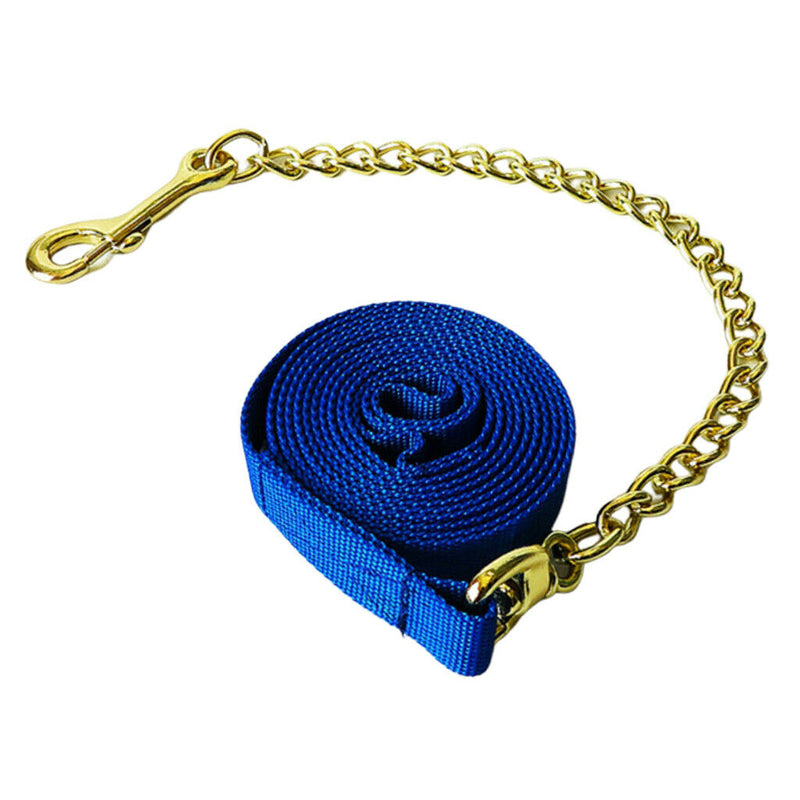 Copper Equestrian Horse Lead Rope Webbing Pony Rein Halter Grip Chain Blue 0.5m
