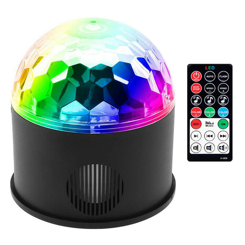 Sound Activated RGB LED Magic Ball Light Remote Control Stage DJ Disco Lamp
