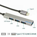 4 Port USB 3.1 Type C hub with a Free USB-C to USB-A Adapter for MacBook Pro and