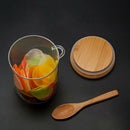 Food Storage Glass Jar Clear Sealed Canister Container with Lid and Spoon f