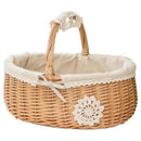 Wicker Basket Rattan Storage Basket Box Picnic Basket Fruit Flower Baskets  M9O8