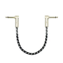 1 Feet Guitar Patch Cable with 1/4 inch Right Angle Plugs, Black and White  N6G7