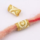 10Pcs Hip-Hop Colorful Cloth Dreadlock Tube Beads Cuff Hair Braiding Accessories