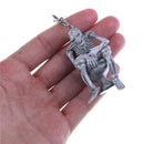 Creative Skeleton on Toilet Key Chain Key Ring Novelty Gift Rubber Metal Ring BX